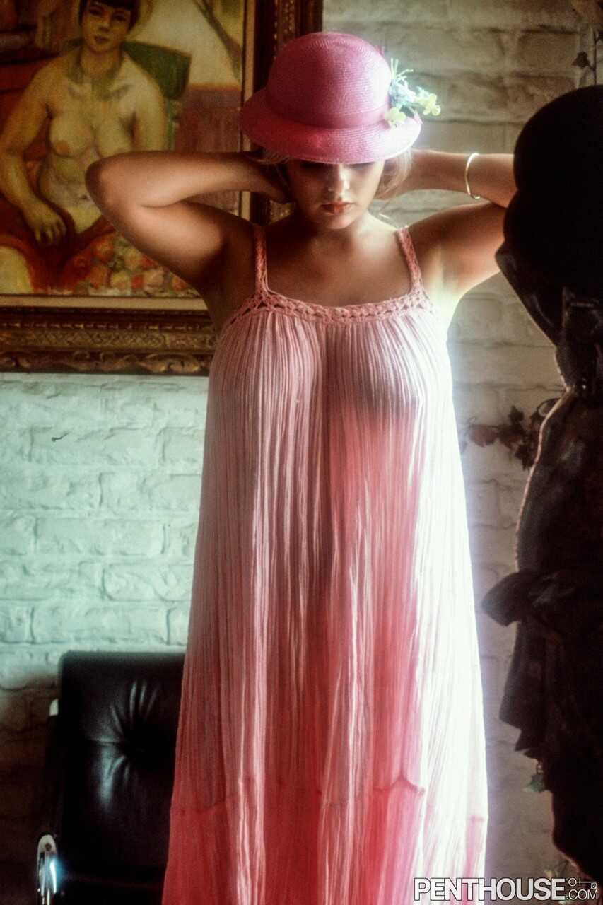 Blonde bombshell Joanne Latham shows off her hairy pussy in a sexy centerfold shoot - Joanne Latham