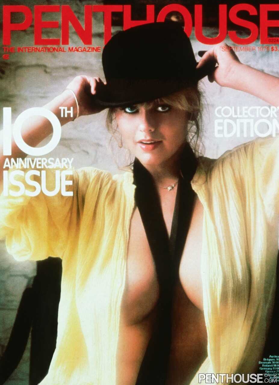 Blonde bombshell Joanne Latham shows off her hairy pussy in a sexy centerfold shoot - Joanne Latham