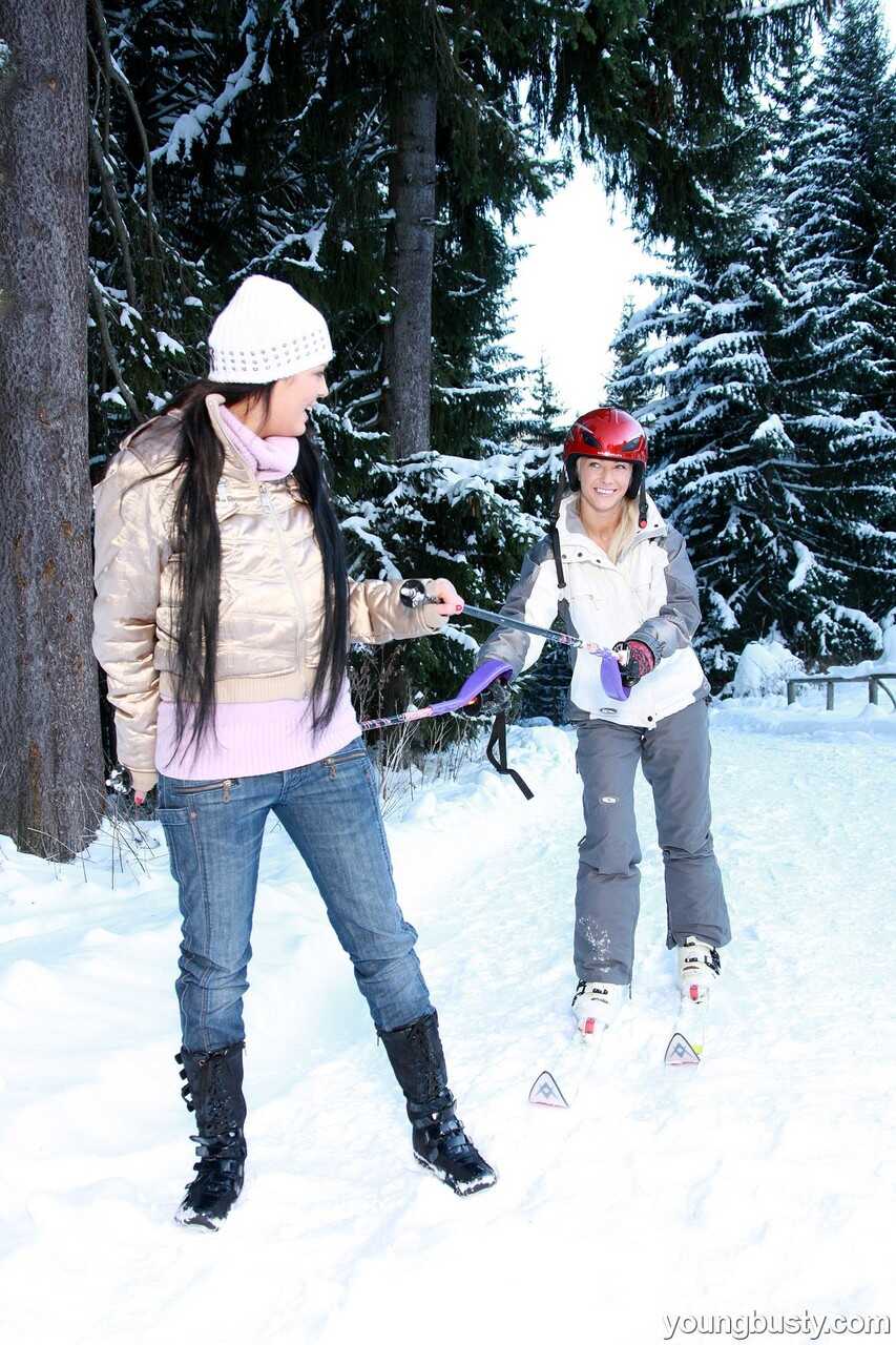 Snowy Sapphic Playtime: Ora's Big Breasts and Tall Tits Get Licked and Fucked in the Snow by Her Lesbian Ski Partner ...