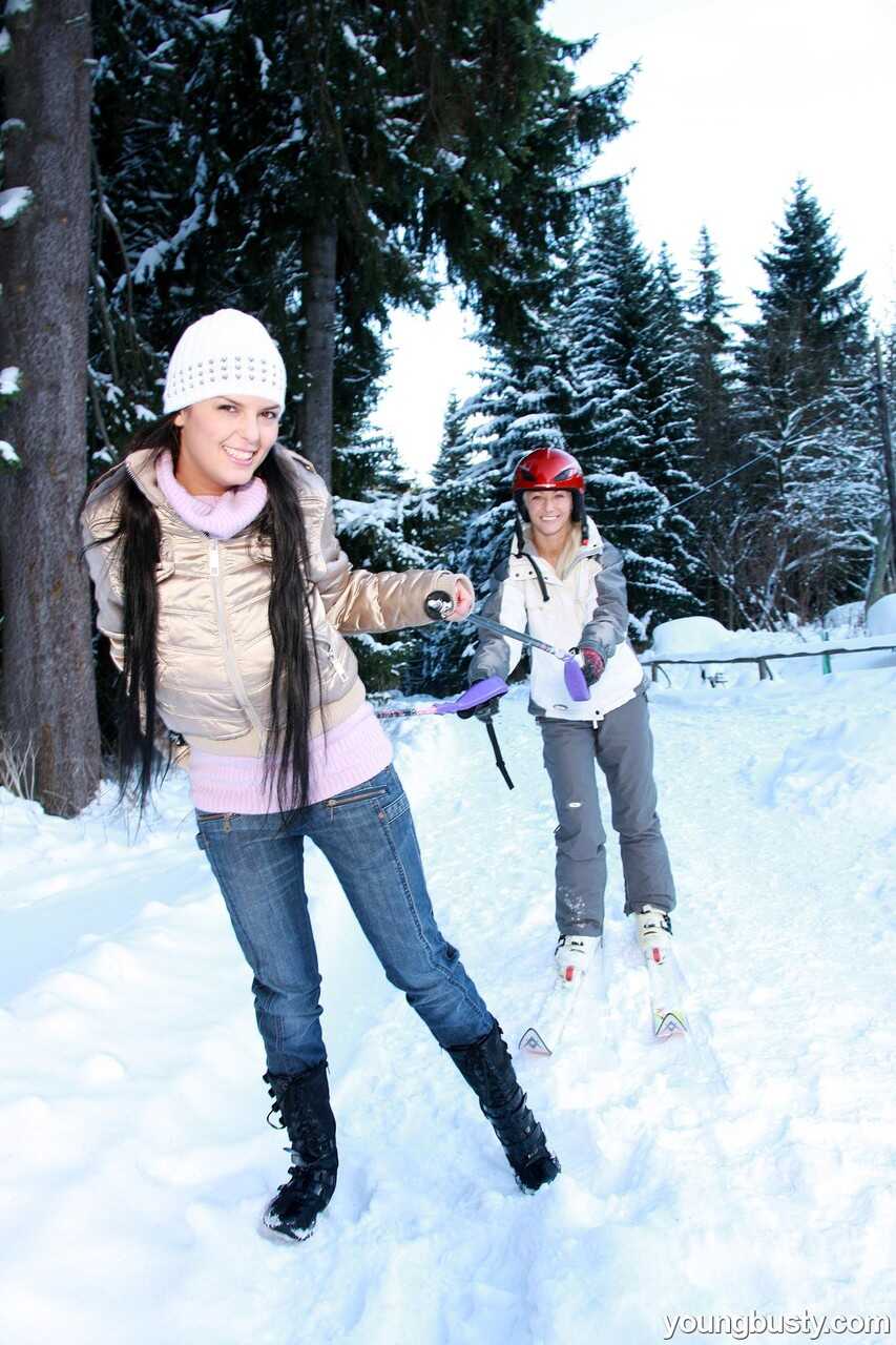 Snowy Sapphic Playtime: Ora's Big Breasts and Tall Tits Get Licked and Fucked in the Snow by Her Lesbian Ski Partner ...