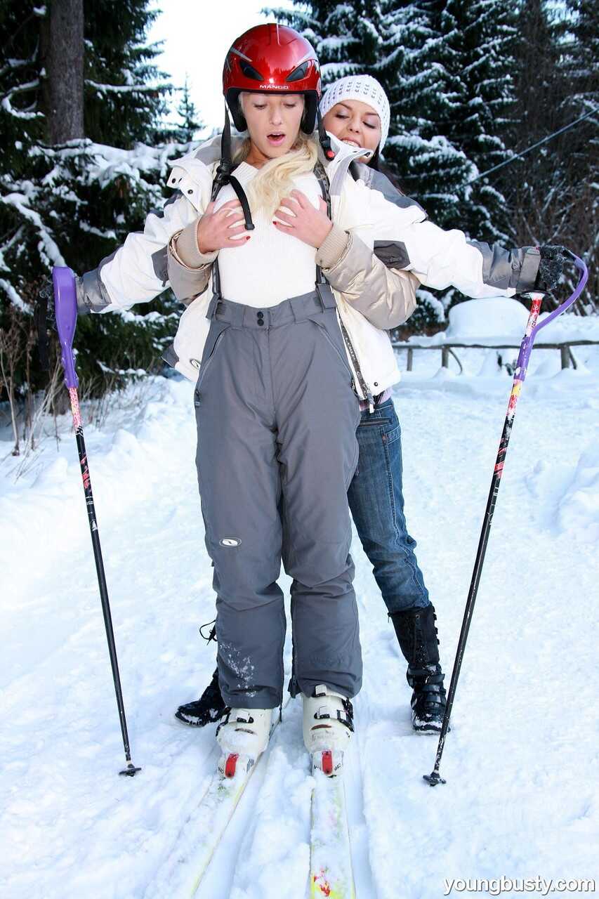 Snowy Sapphic Playtime: Ora's Big Breasts and Tall Tits Get Licked and Fucked in the Snow by Her Lesbian Ski Partner ...