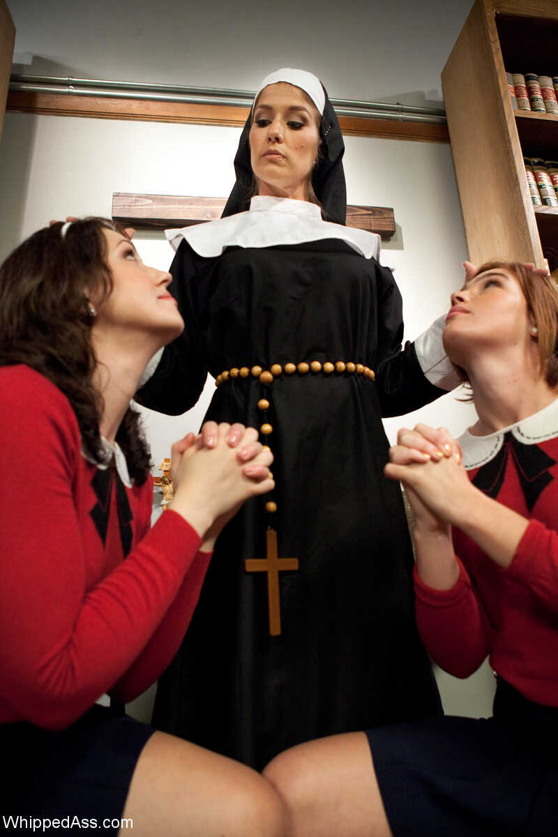 Naughty Nuns: Felony, Jodi Taylor, and Sarah Shevon Flash their Tits in the Office with Kinky American MILFs - Felony, Jod...