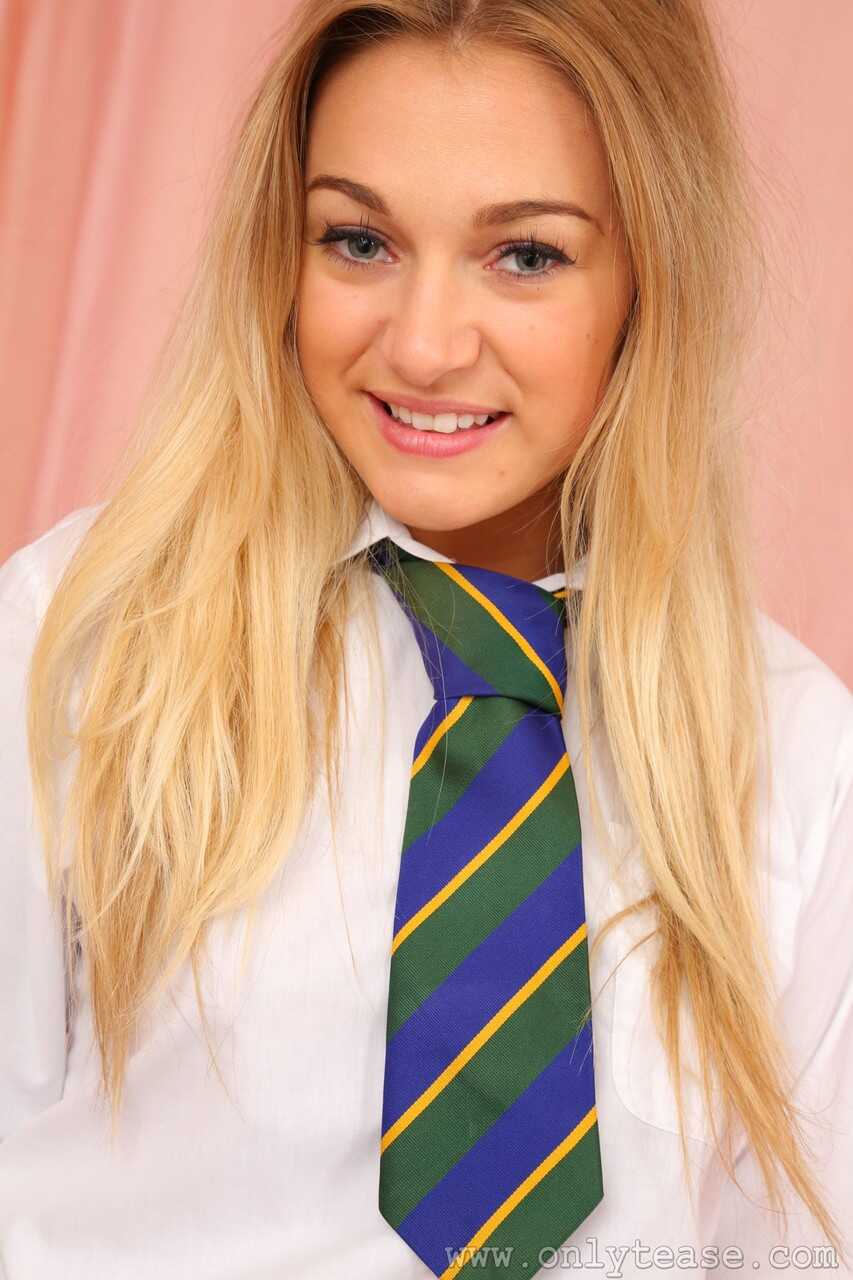 Naughty Kay Taylor Strips Off Uniform and Poses in White Socks and Panties at the Principal's Office - Kay Taylor