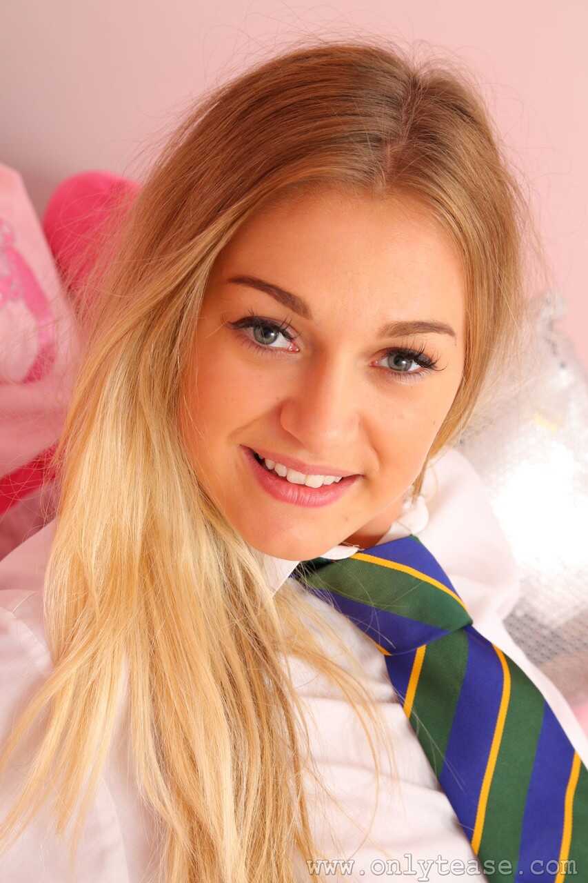 Naughty Kay Taylor Strips Off Uniform and Poses in White Socks and Panties at the Principal's Office - Kay Taylor
