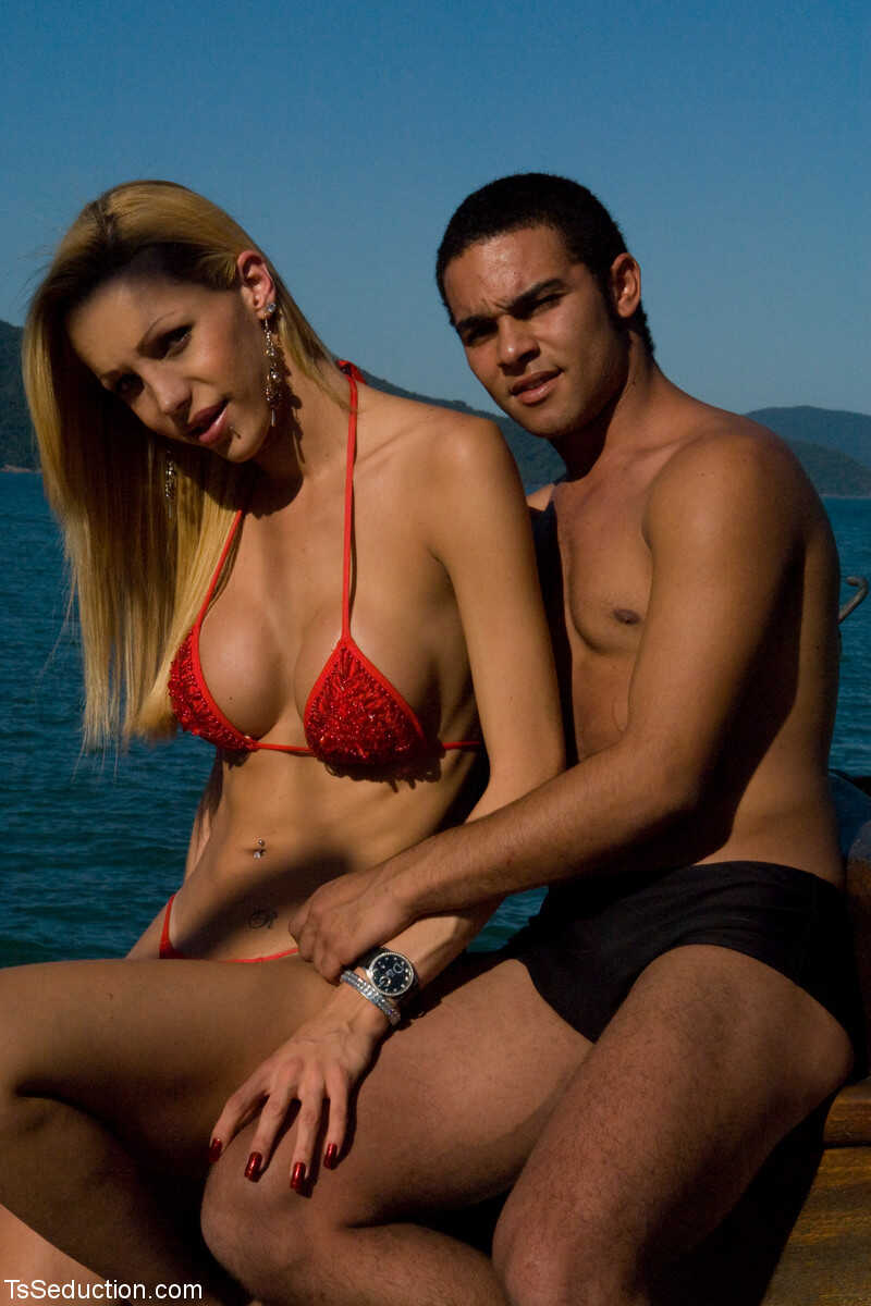 Brazilian TS Goddess Renata d'Avilla Seduces Her Stepbrother Gabriel Lemos in a Hot Shemale Male Bikini Scene!