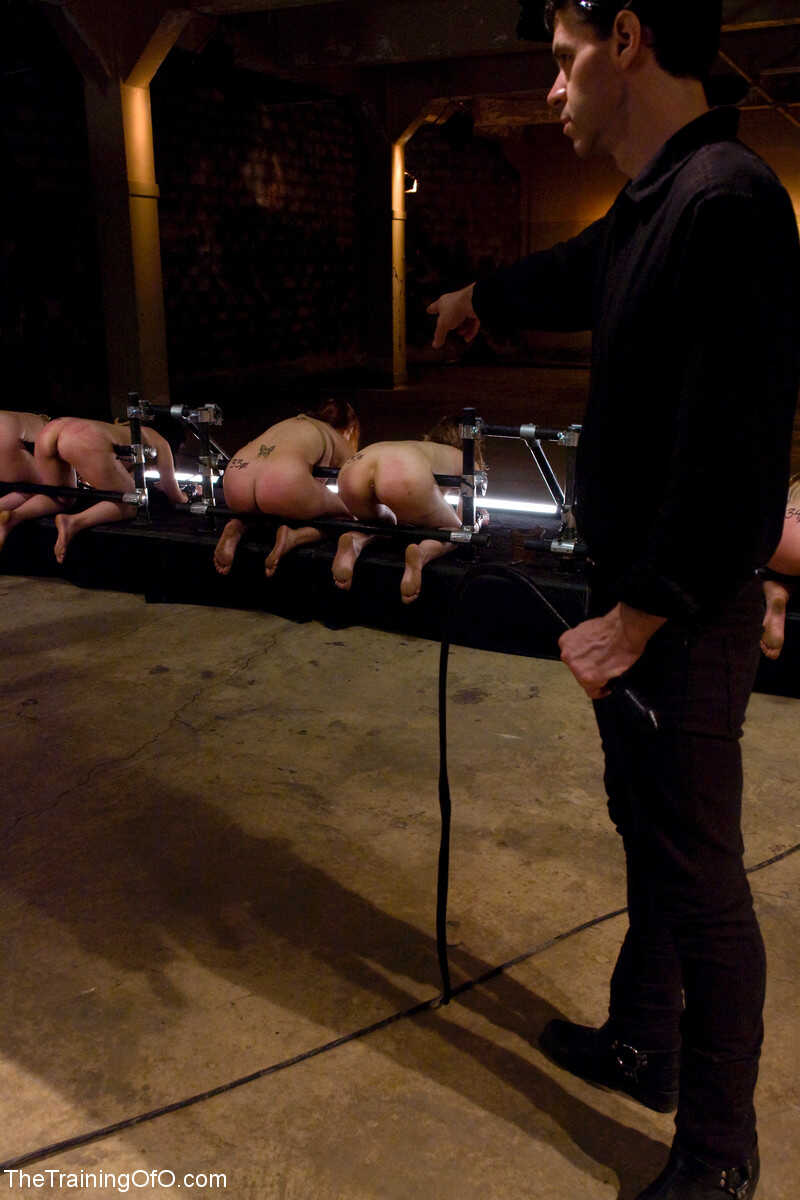 Bound slave girls are made to eat pussy by their master in a Mature BDSM orgy with Hairy Pussies. - Bella Rossi, Cherry To...