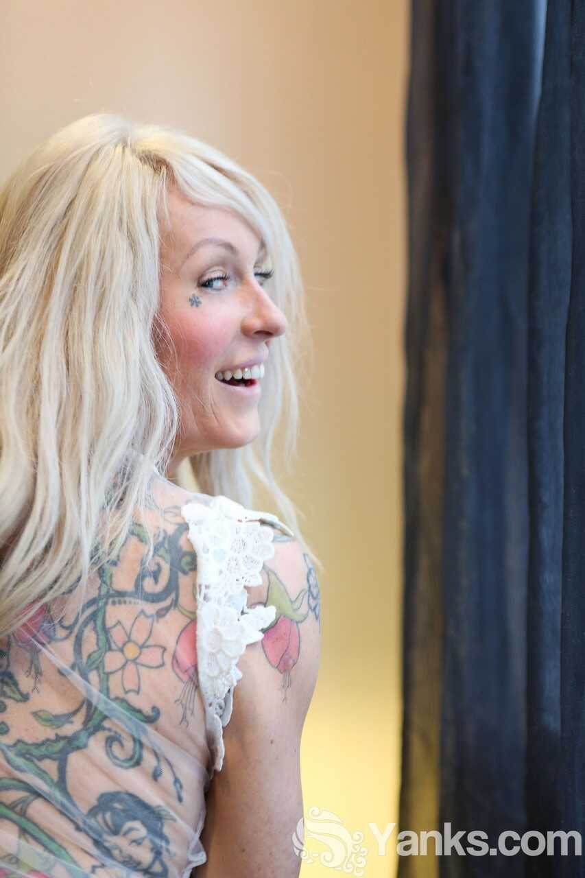 Blonde Aussie Gina Cherie Exposes Her Inked Skin, Masturbates in the Shower - Gina Cherie