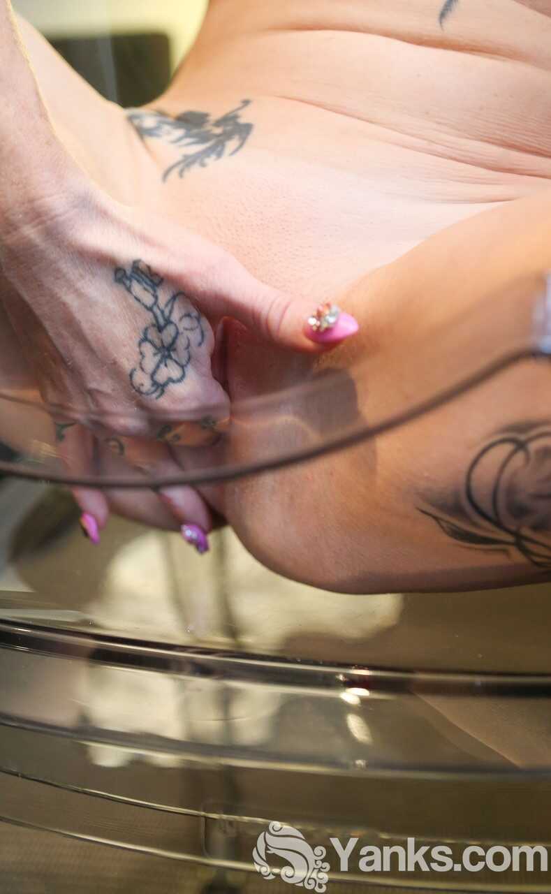 Blonde Aussie Gina Cherie Exposes Her Inked Skin, Masturbates in the Shower - Gina Cherie