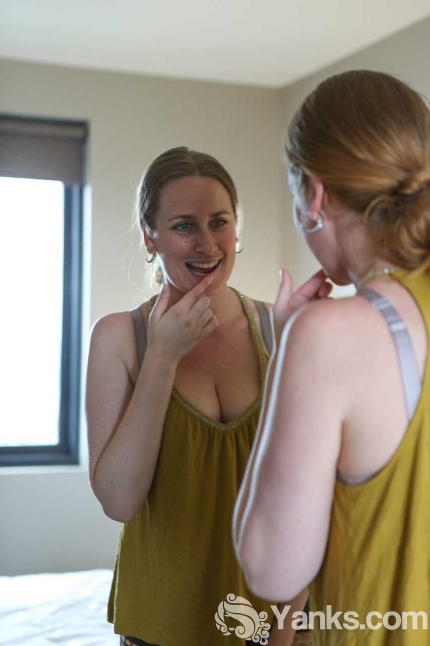Busty Nichole's Hairy Temptation Staring into the Mirror with Her Big Breasts and Hairy Pussy - Nichole