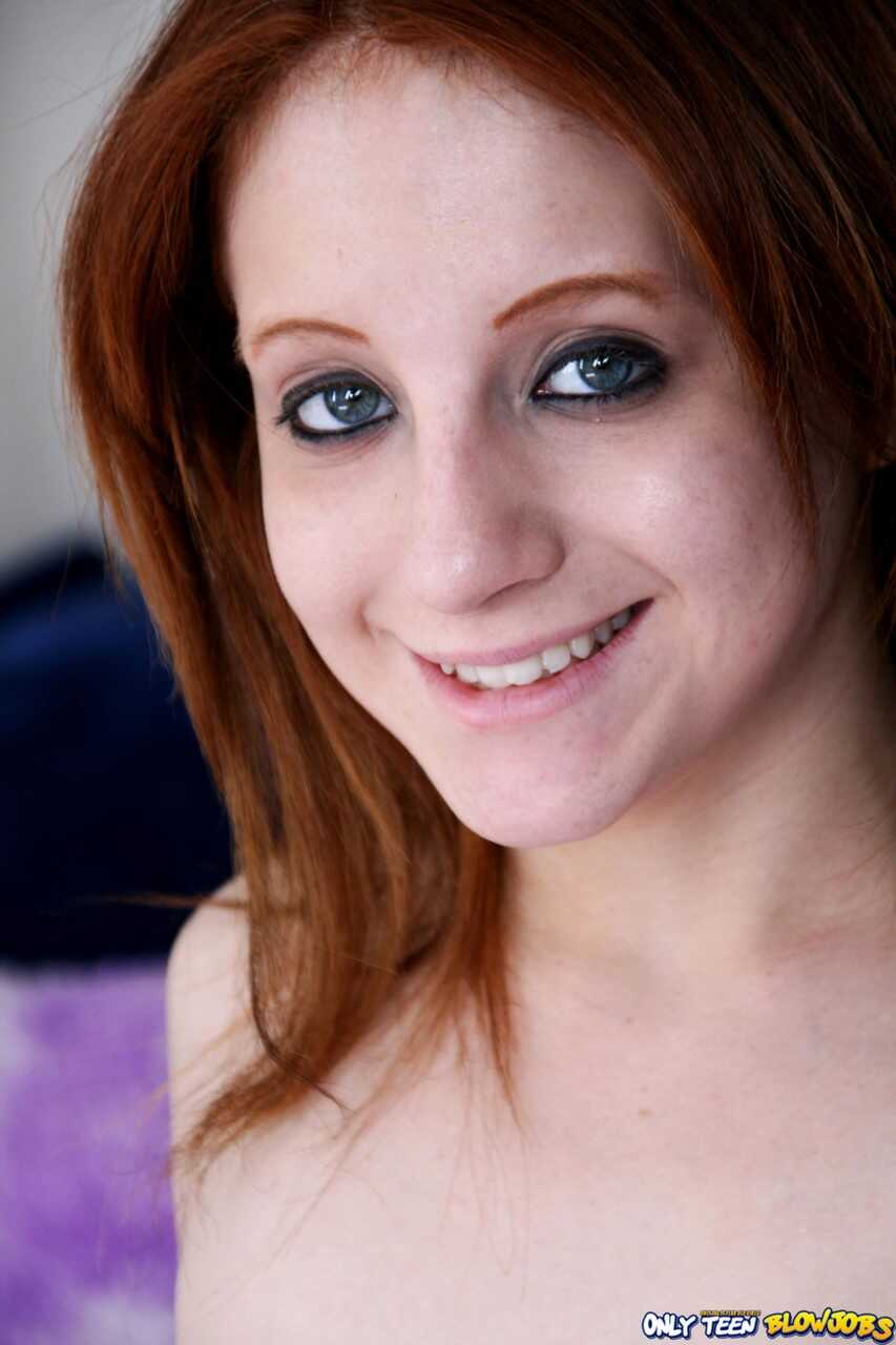 Cute ginger Samantha Sixx strips down naked and sucks a fat dick in POV - Samantha Sixx