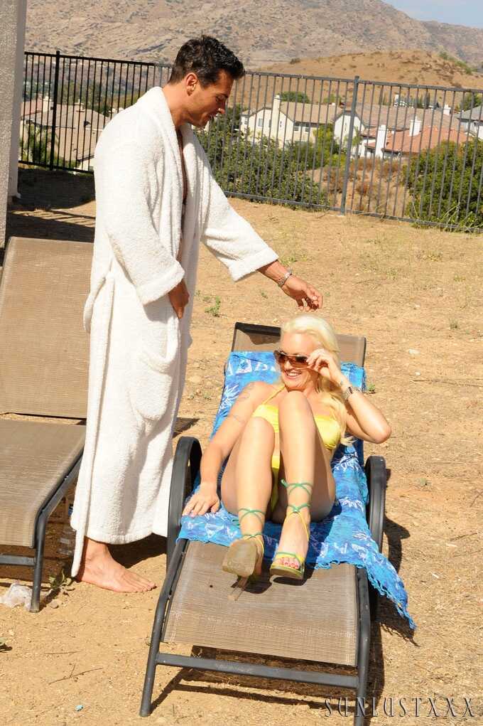 Sexy Blonde Aussie Monica Mayhem Gives an Intense Blowjob to a Rock-Hard Dick - Monica Mayhem