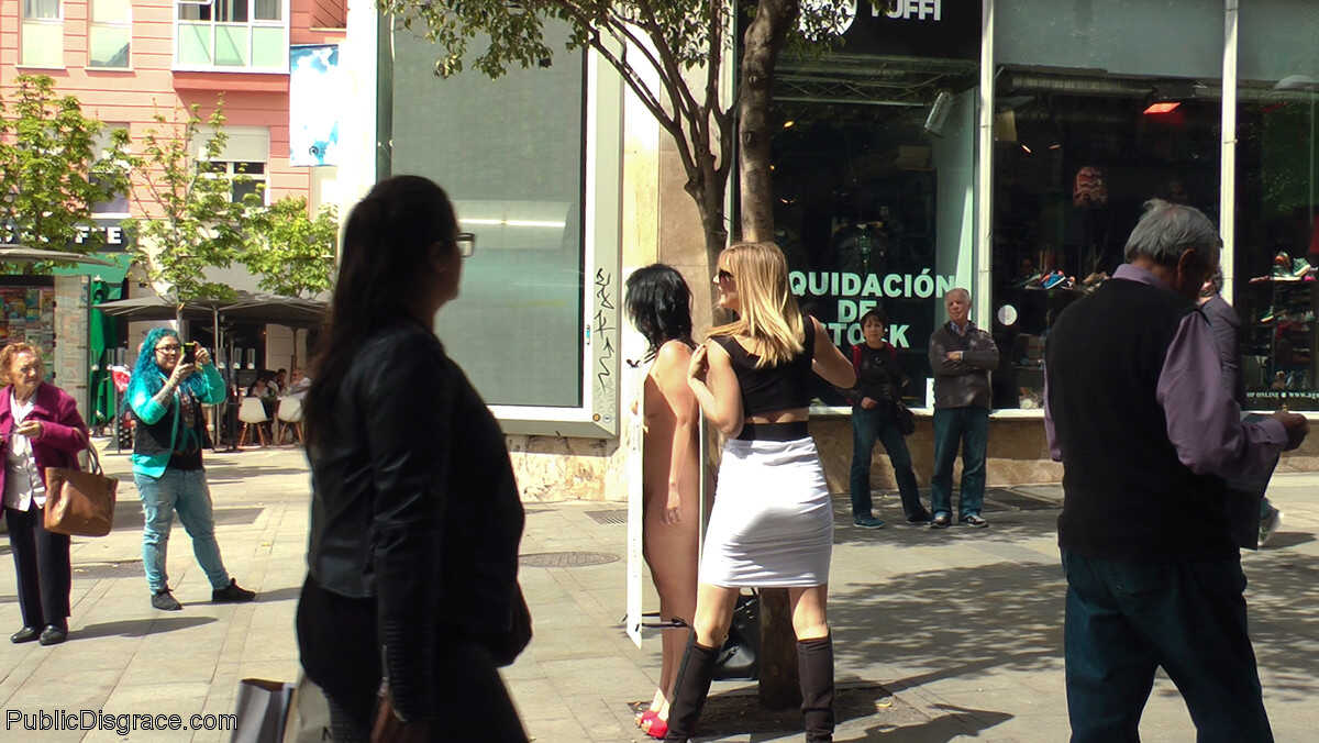 Dark haired mature with a big ass Mona Wales gets toyed by Xavi Tralla in public - Mona Wales, Montse Swinger, Xavi Tralla
