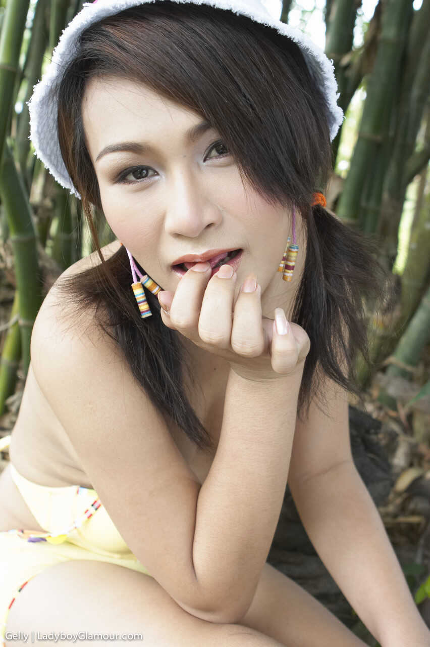 Bare Asian Tranny With Small Boobs Gets Fucked In The Woods By A Huge Black Cock - GELLY
