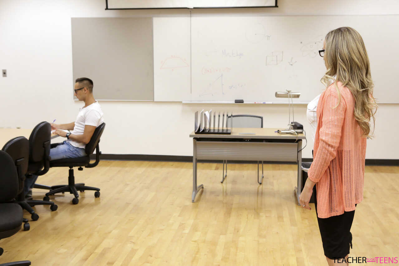 The Naughty Teacher and the Students' Fantasies: A Hot Foursome with Pristine Edge, the Skinny Blonde MILF and the Ja...