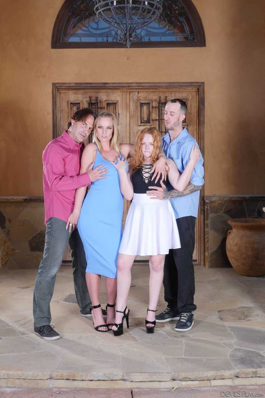 Busty MILF Rachael Cavalli and teen Lucy Foxx fuck each other's boyfriend's while their men watch helplessly! - ...
