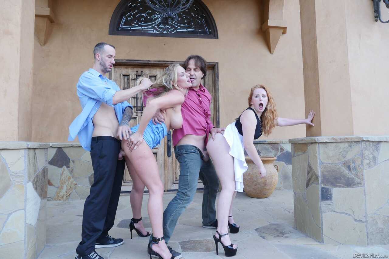Busty MILF Rachael Cavalli and teen Lucy Foxx fuck each other's boyfriend's while their men watch helplessly! - ...