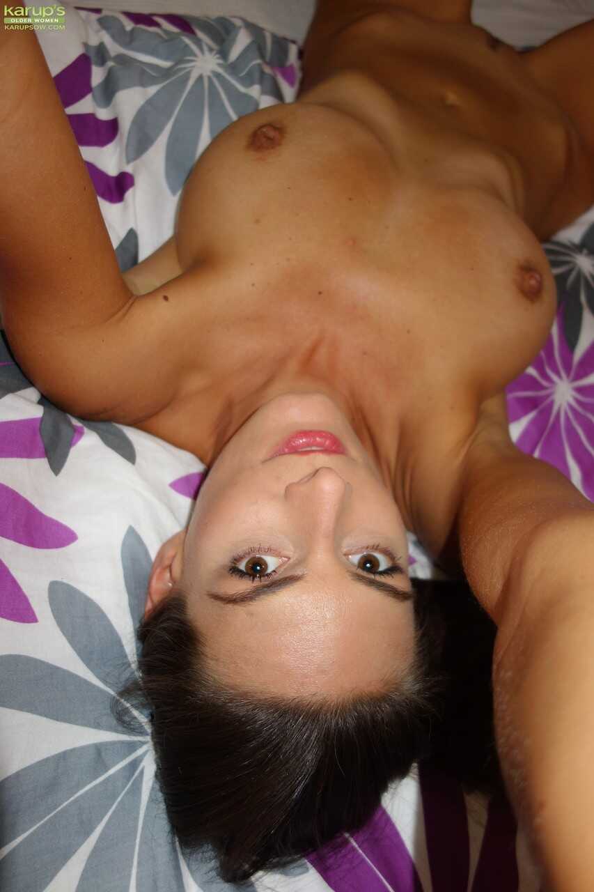 Slender MILF Anita Queen Flashes Her Big Naturals for Selfies - Anita Queen