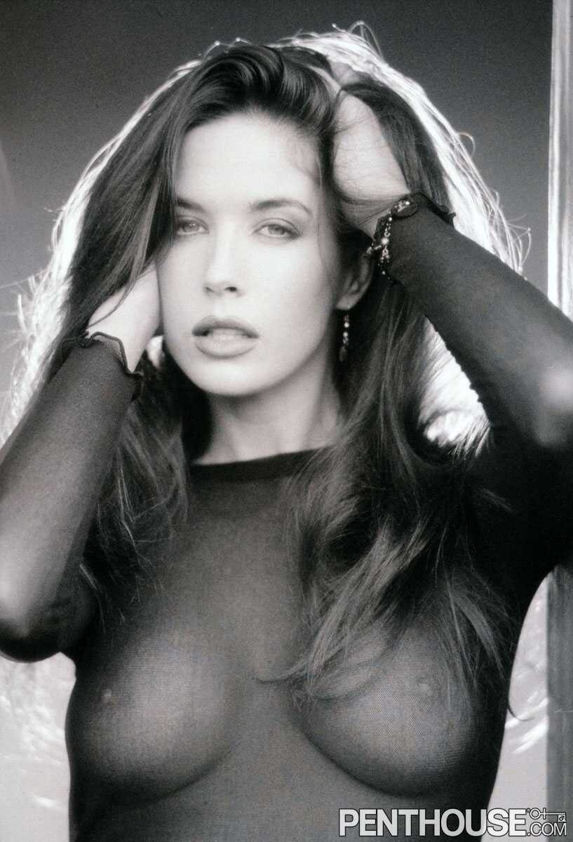 Busty brunette Seana Ryan shows off her natural assets in a vintage-themed B&W scene! - Seana Ryan