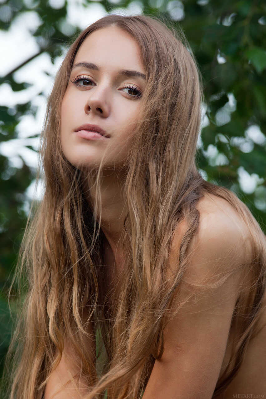 Estonian babe Lina Diamond strips down and poses naked outside Skinny, Thigh Gap, Long Hair, Natural Teen Brunette - Lina ...