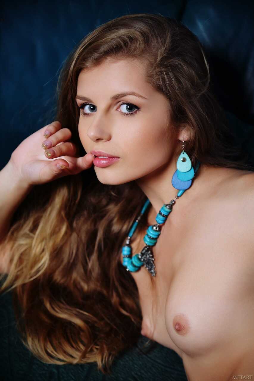 Blushing Brunette Babe Margita Lesna Explores Her Sexy Body In Front Of The Camera - Margita Lesna