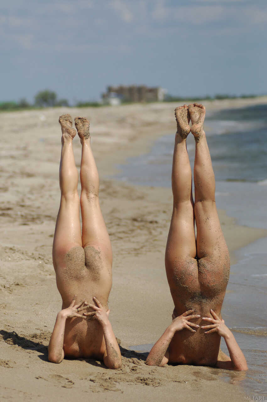 Una B's Skinny Beach Pussy with Mari B: Two Beautiful Lesbians Enjoying the Sand and Sun! 