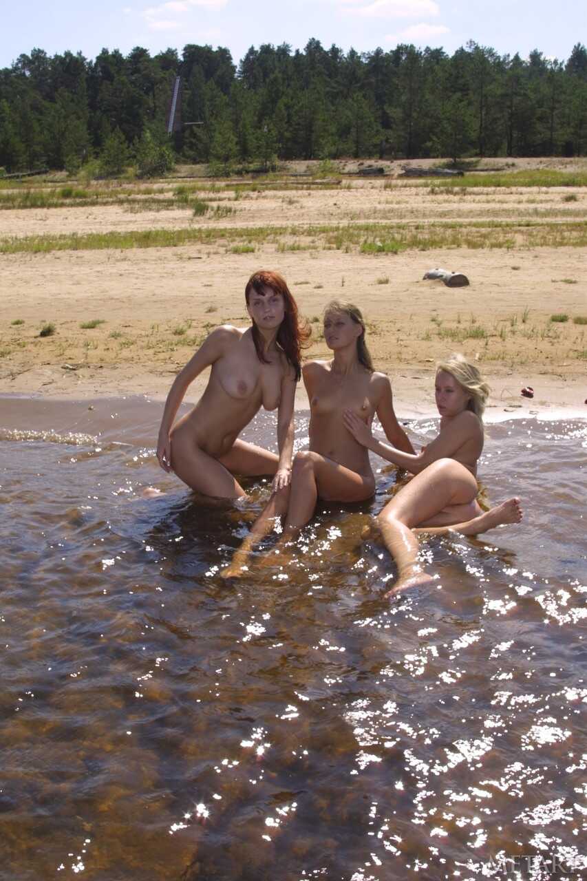 Ashanti A and Julia N Playing in the Sea Water with Their Natural Teenage Hottie Bodies Exposed! - Ashanti A, Julia N, Koika