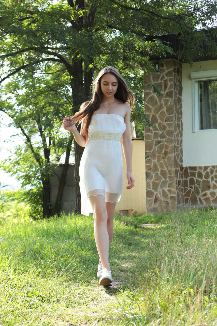 Valery Leche Spreads Her Slim Brunette Body In A Solo, Upskirt No Panties Ass - Valery Leche