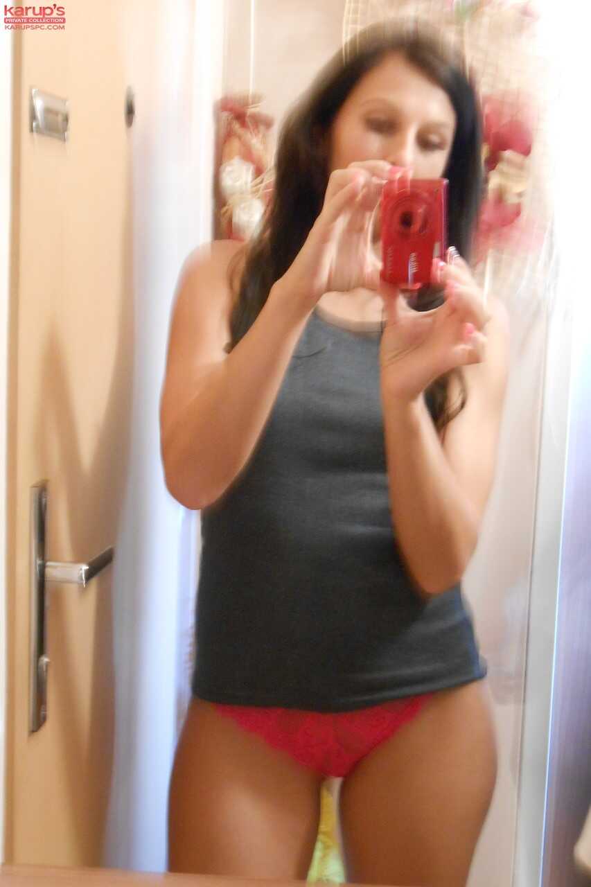 Caught in the Act: Lady Love's Sultry Mirror Selfie Reveals Her Secretly Sexy Homemade Moments of Teen Pussy Fun!