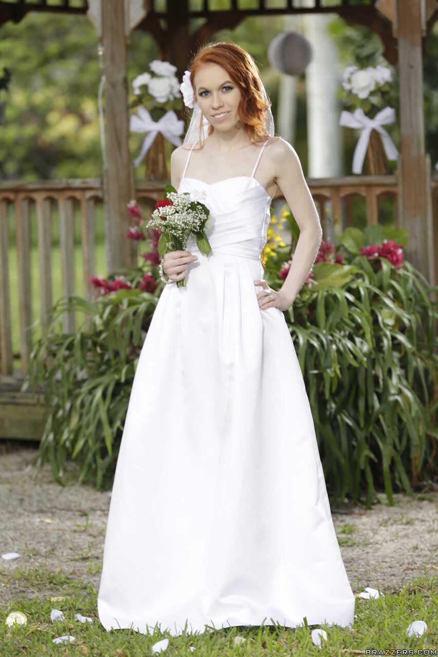 Sexy bride Dolly Little strips off her hot wedding dress outdoors for a naughty photoshoot - Dolly Little