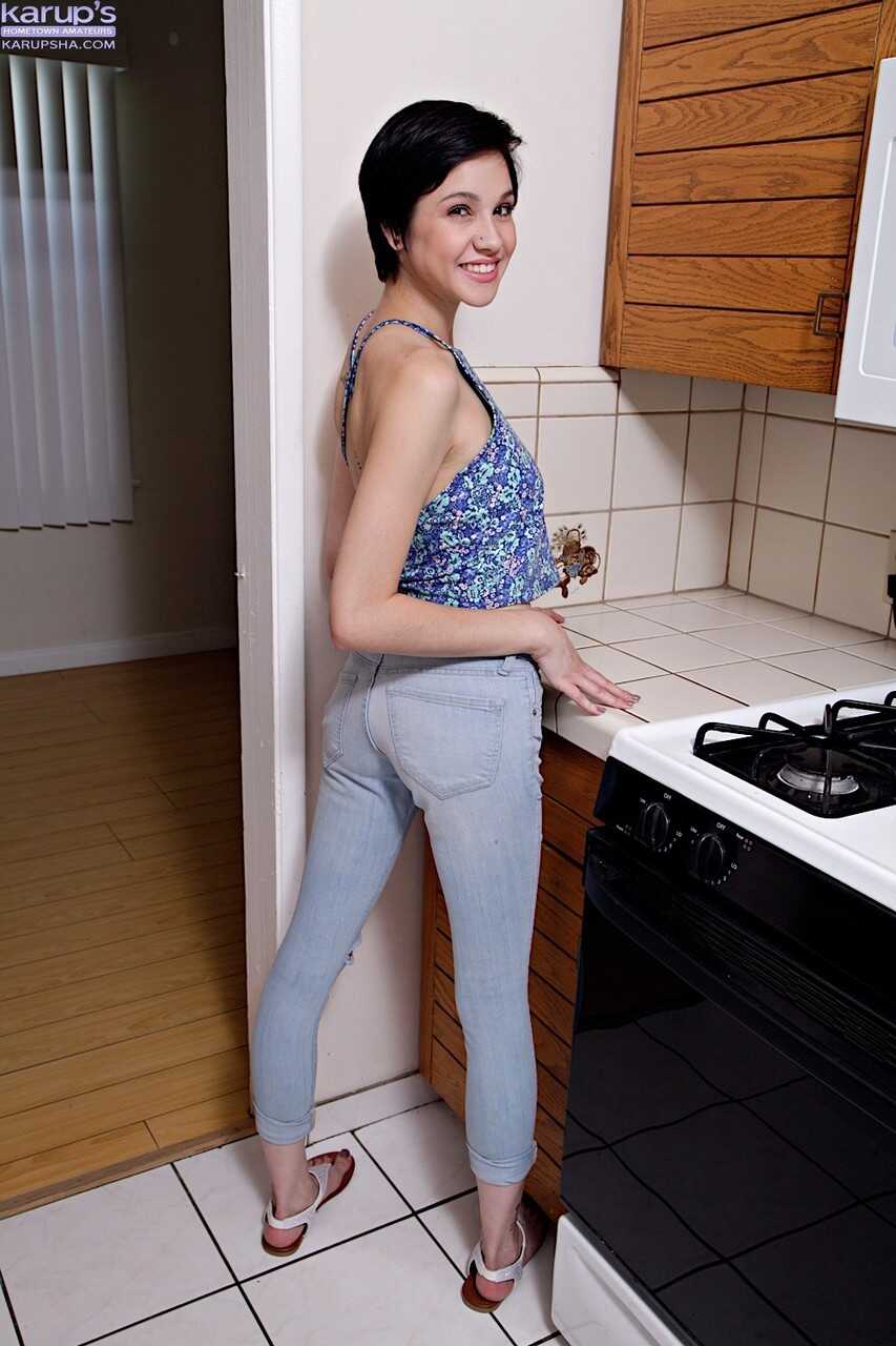 Dark haired babe with a big ass Cadey Mercury toys her trimmed vagina  becomes  Dark haired babe with a big ass rides Cade...