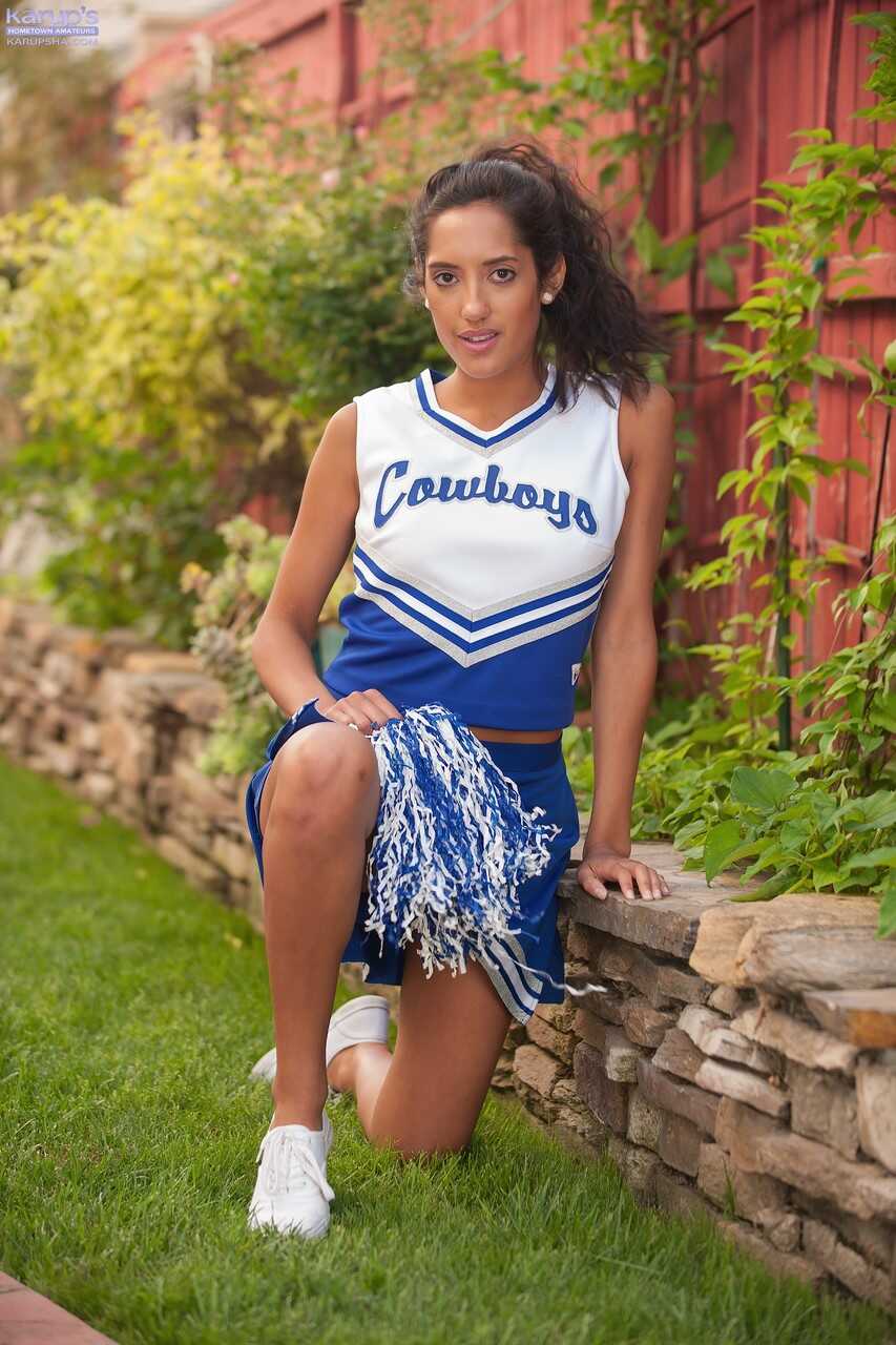 Brunette cheerleader Chloe Amour strips naked and fingers her ass outdoors in front of the camera! - Chloe Amour