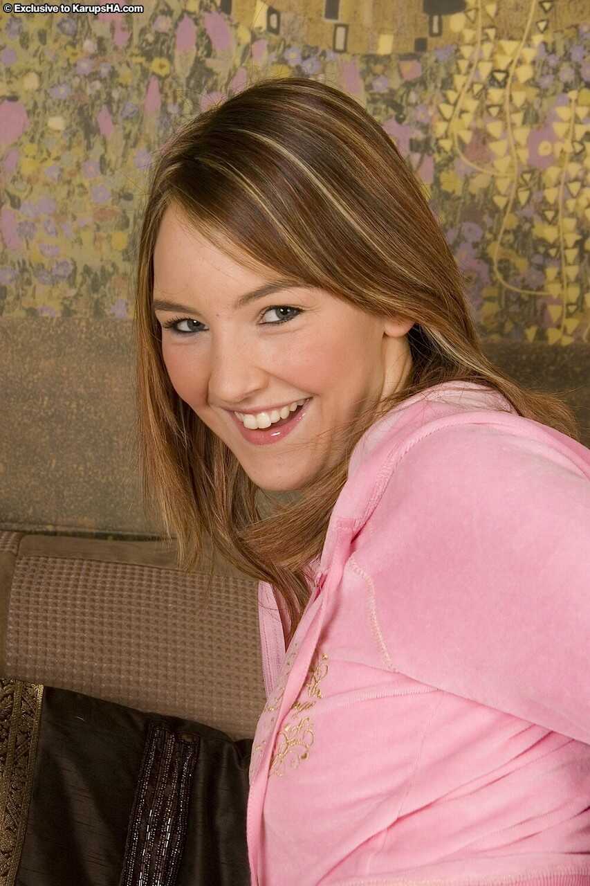 Smiley amateur teen Katie Kay shows off her juicy ass and fingers her tight twat - KATIE KAY