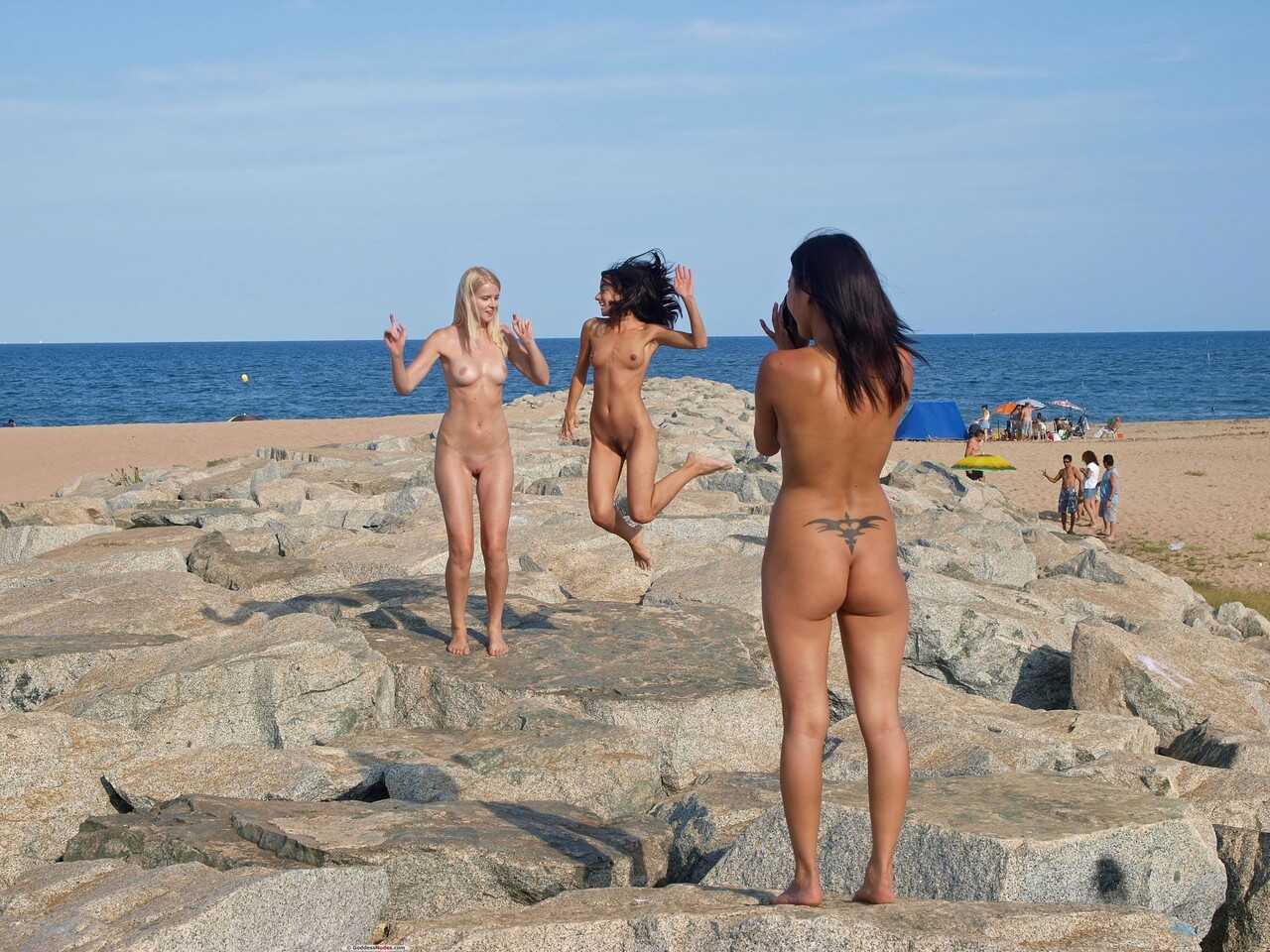 Goddess Nude Agnes & Anna's Beach Orgy, Blowjobs and Gaping Asses! - Agnes, Anna