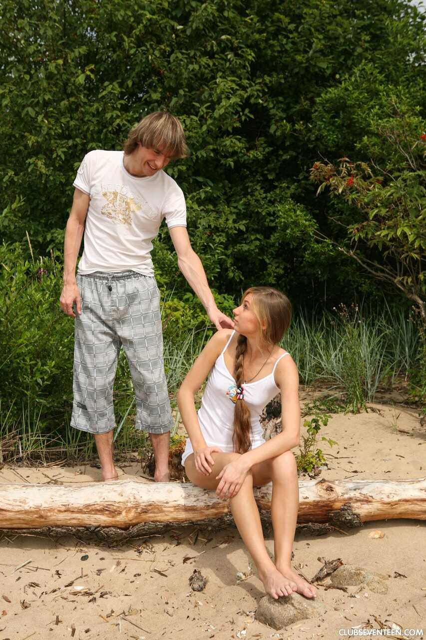 Club Seventeen Tatjana D's Natural Nudist Adventure with a Young and Tiny Tatas Blowjob in the Wild - Tatjana D