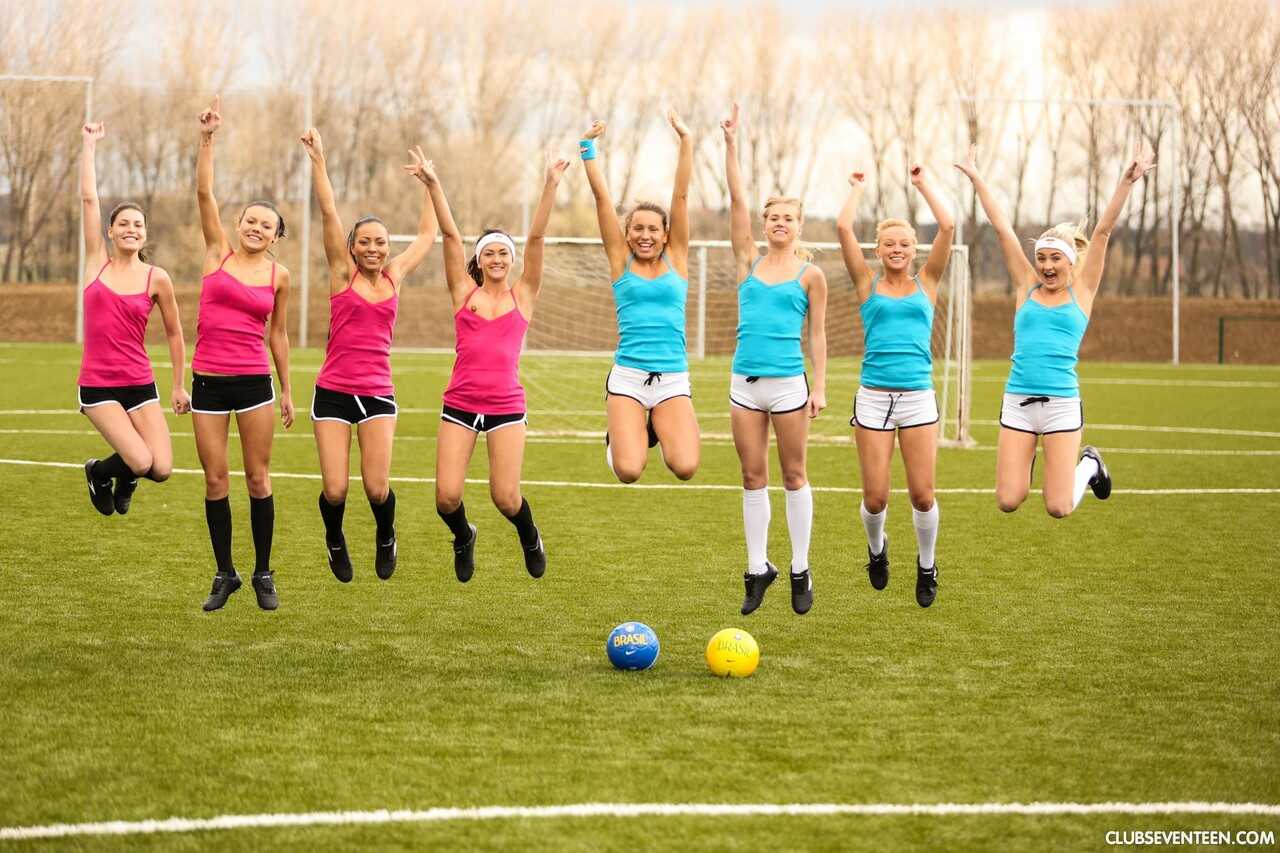The Blonde Teen Strips! Bailey, Cayla and the Soccer Posse - Bailey, Cayla Lyons, Lilly P, Naomi I, Nessy, Tess C, Vanessa...