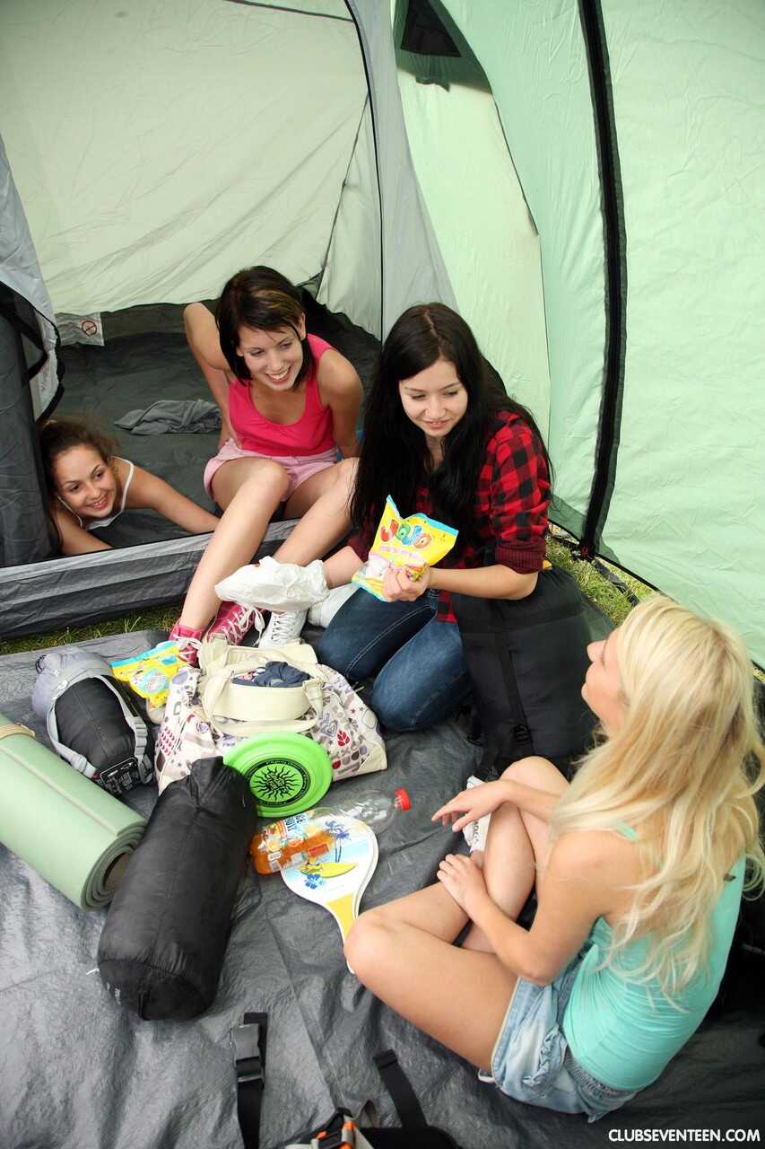 Camping Trip Lick Fest: Horny Schoolgirls’ Perfect Teen Bodies Go Public!