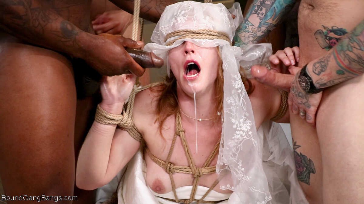 Blindfolded Bride Gets Filthy in an Interracial Anal Gangbang with Codey Steele and Friends - Codey Steele, Donny Sins, El...