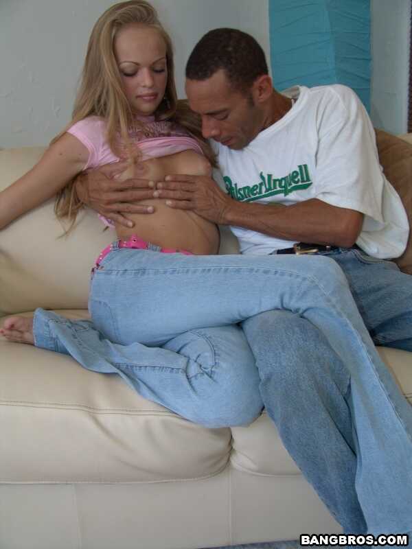 Blonde Teen Joli Ramon Shows Off Her Tight Ass in Panties While Sucking a Big Cock for the First Time with her Amateur Boy...