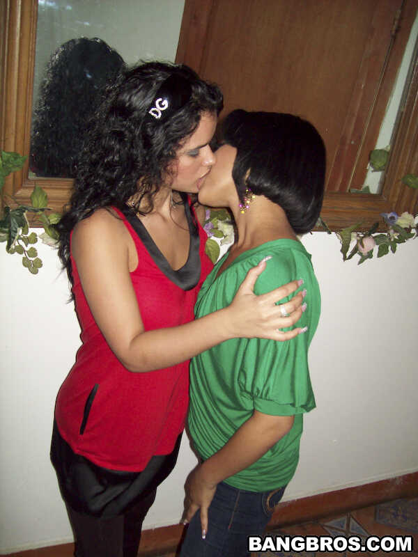 Dark haired babes Anna and Carmen Lovss undress and play with a sex toy while exploring each other's beautiful Latina...