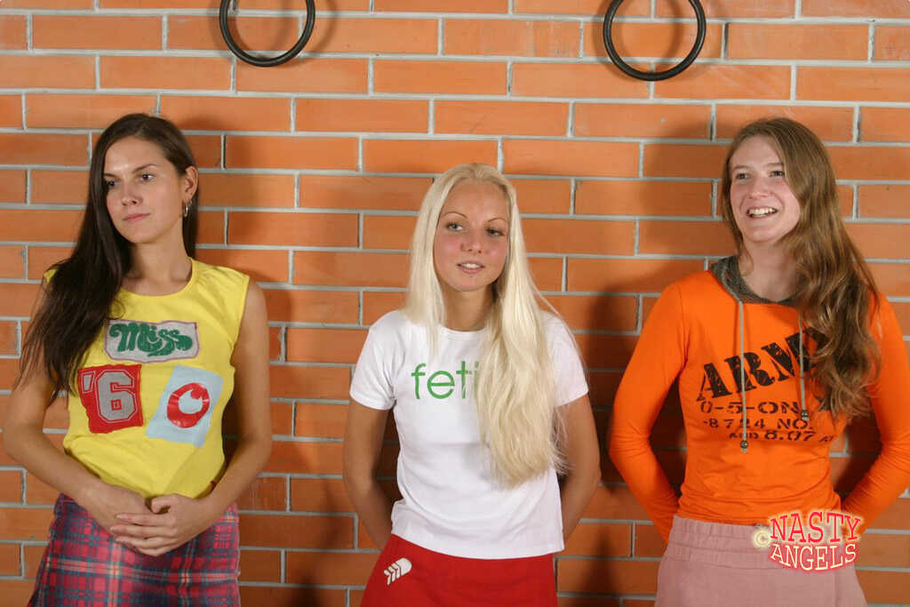Three kinky amateur teens show off their sweet juggs and strip down to their bare undies! - Herda, Olya, Stasya