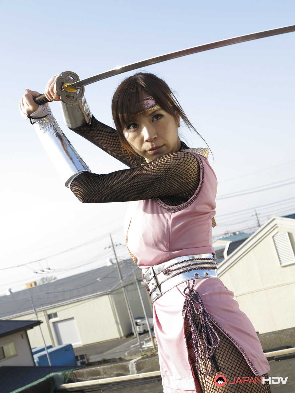 Japanese ninja Sumire Matsu's enemies catch and bind her in a delicious bondage session before fucking her until she ...