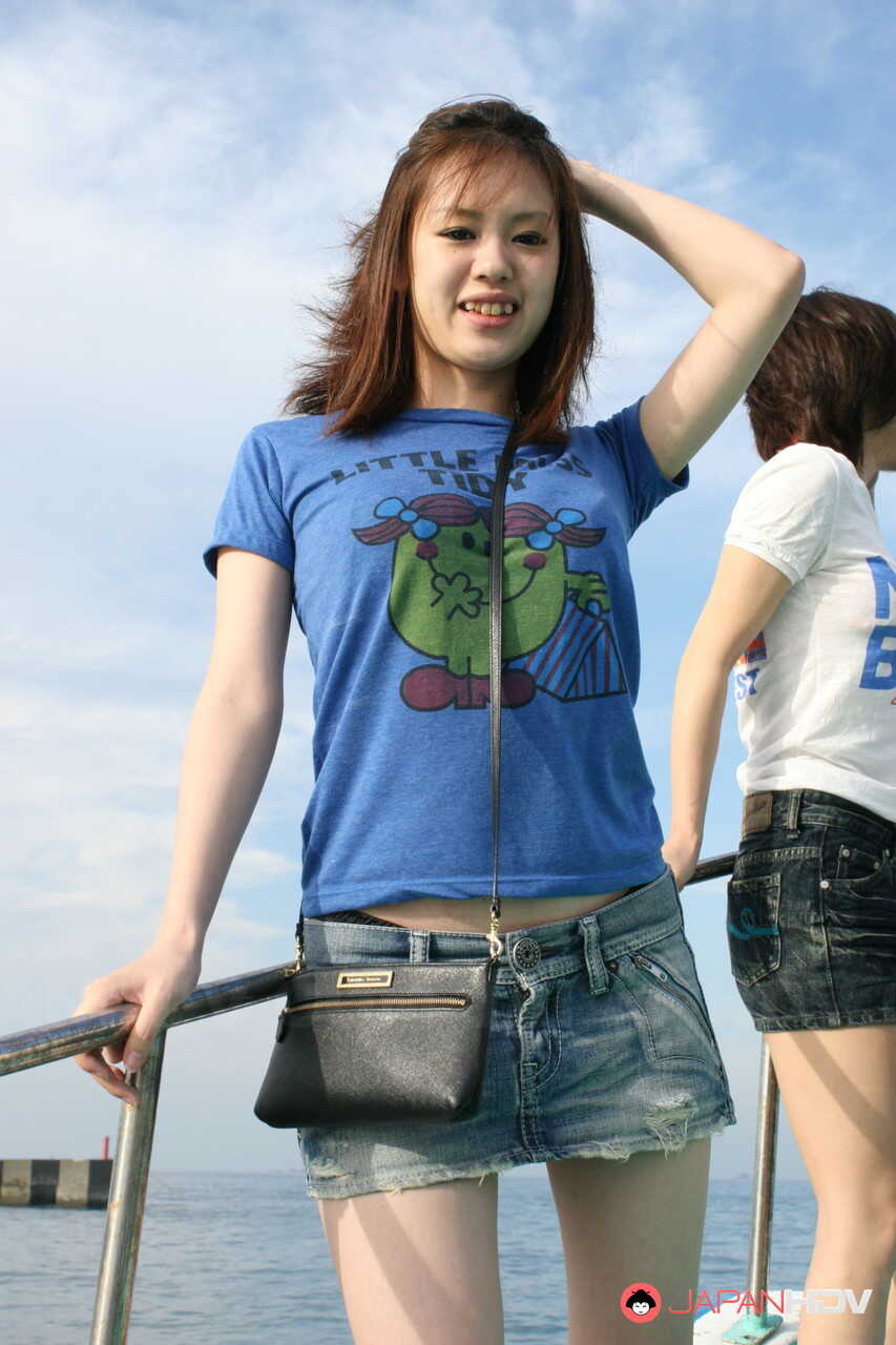 Naughty Miki Uemura's Skinny Asian Body and Hairy Pussy on Display on a Boat - Miki Uemura