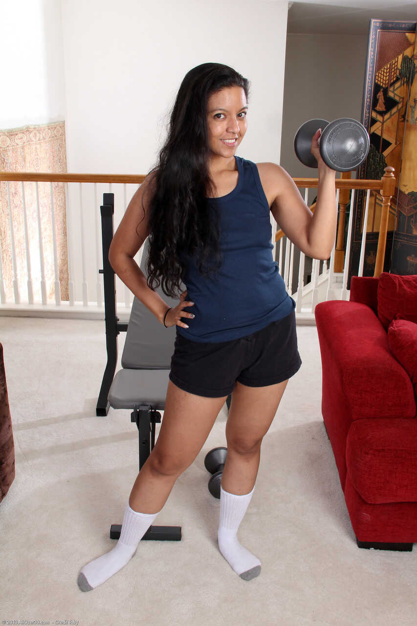 Curvy Fitness Trainer Julie Ann Gets Her Huge Tits Out and Strokes Her Juicy Pussy - Julie Ann