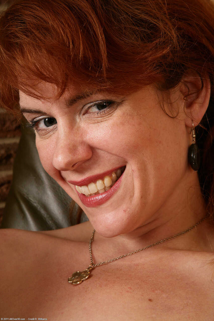 Redheaded ginger Megan undresses and exposes her big ass & mature holes for you, sexy mature amateur! - Megan