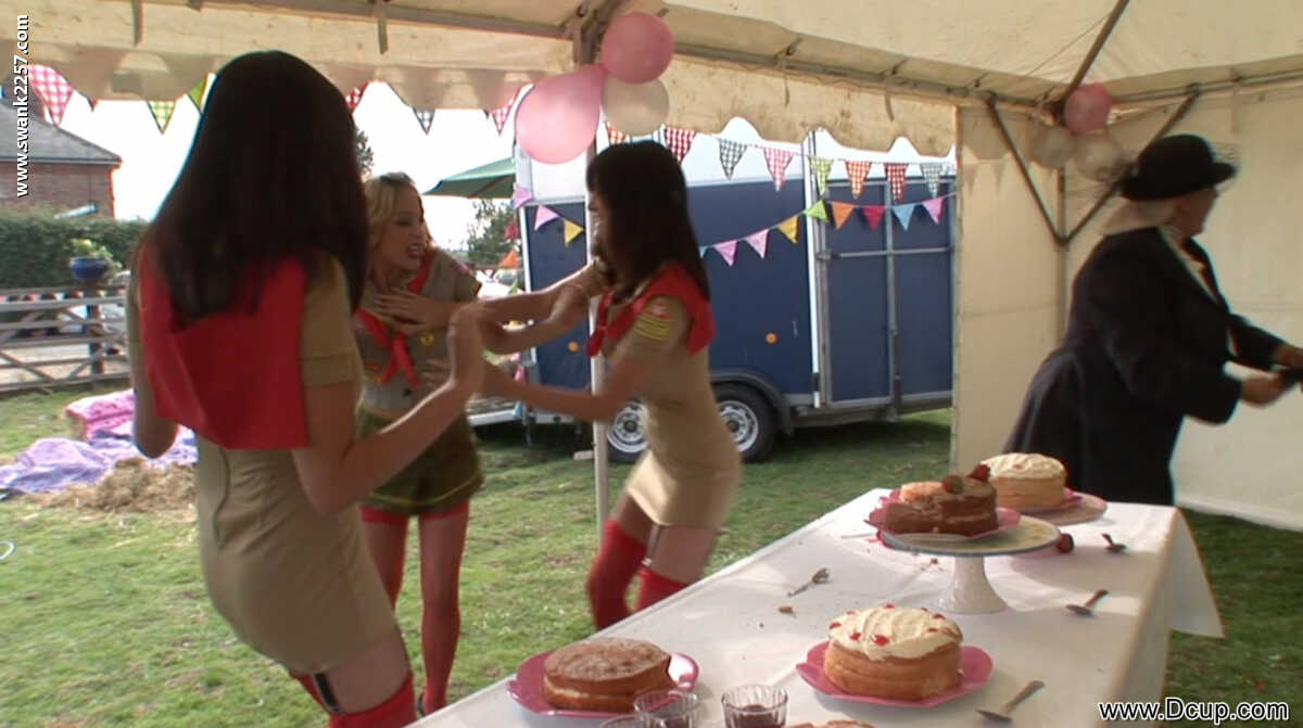 Kat Lee's Big Tits Dominate the Cake Contest as She Shares Multiple Dongs with Kirsten Halborg and Kit While Romana R...