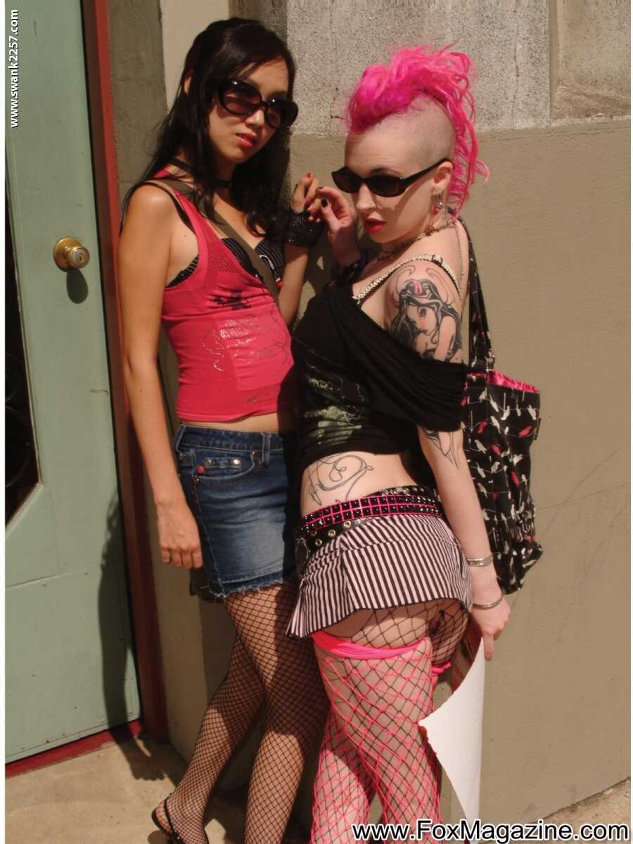 Mandy Morbid and Lystra Faith's Car Sex Tongue Fest