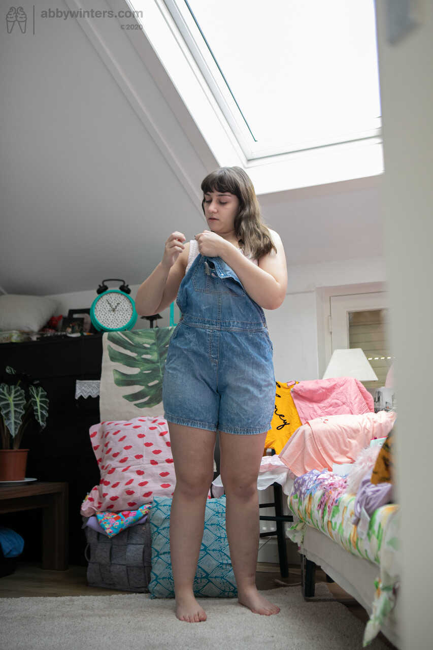 Peeping Tom Gets an Eyeful of Kelsy's Small Tits and Denim Dress in the Changing Room