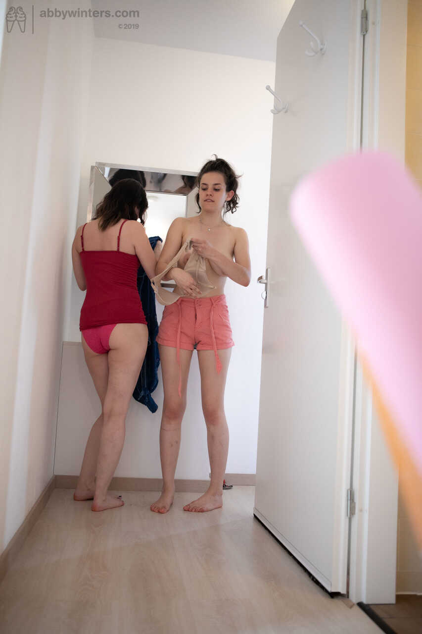 Skinny Teens with Black Hair Charlee and Sienna G Dressing Together for a Night of Hot Lesbian Action - Charlee, Sienna G