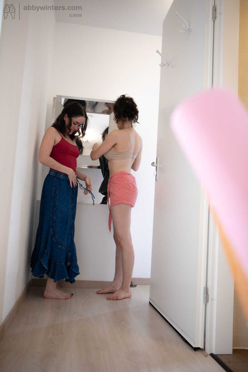 Skinny Teens with Black Hair Charlee and Sienna G Dressing Together for a Night of Hot Lesbian Action - Charlee, Sienna G