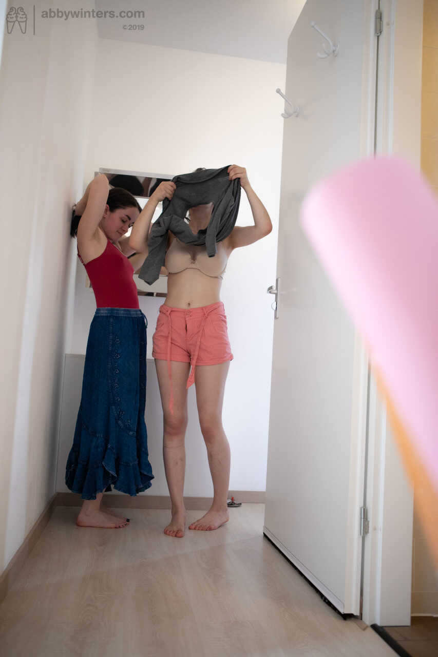 Skinny Teens with Black Hair Charlee and Sienna G Dressing Together for a Night of Hot Lesbian Action - Charlee, Sienna G